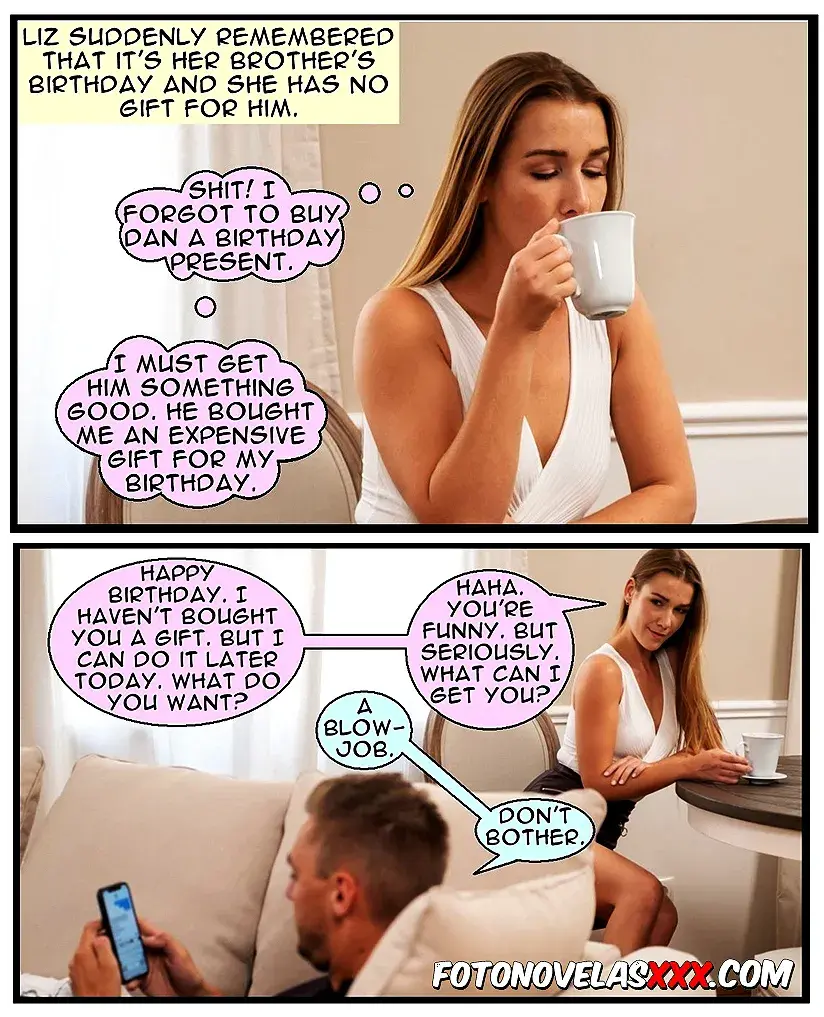 Sister's Birthday Blowjob in Lingerie - Porn Comics XXX